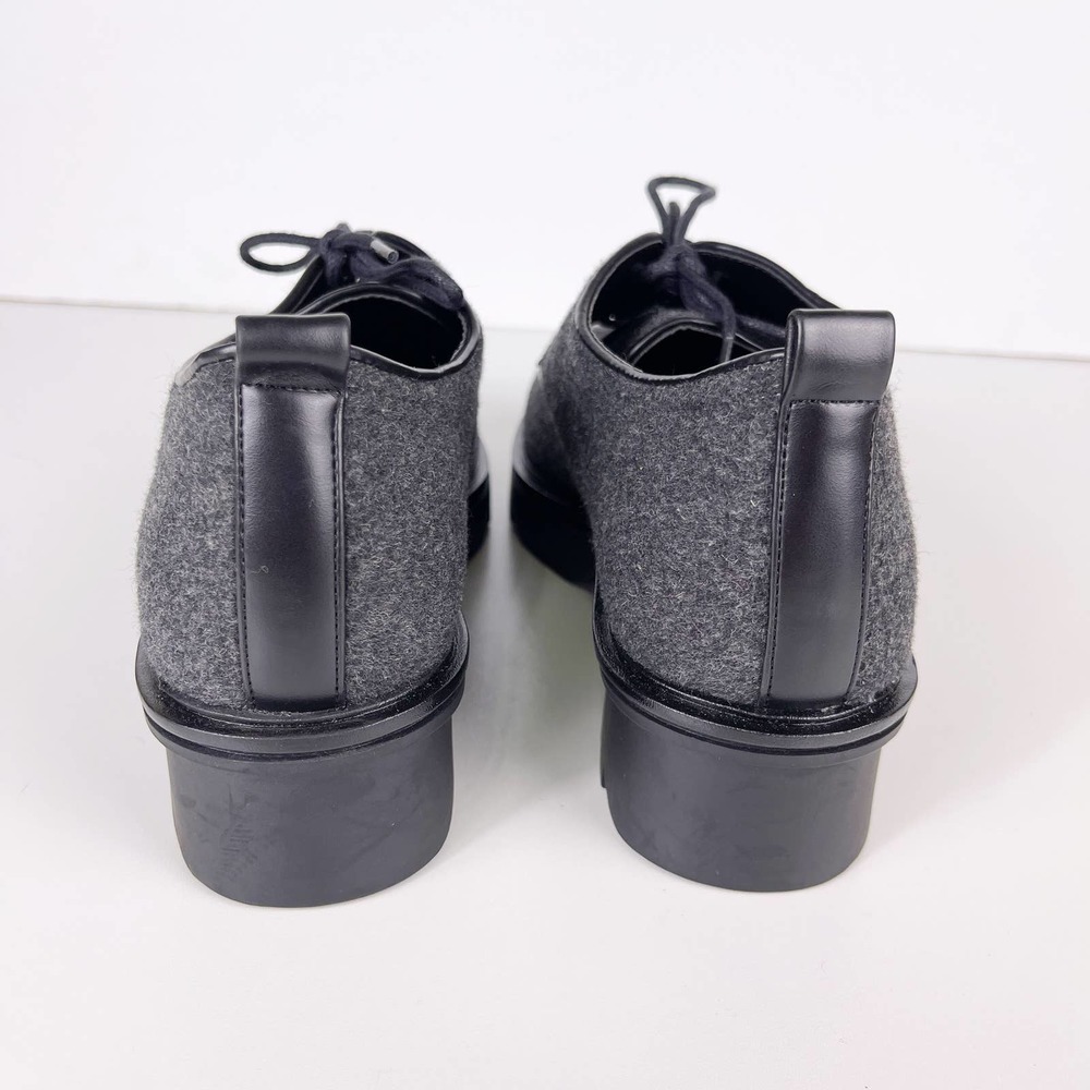 Zara ZRF Wool Felt Blushers With Tracked Soles Lugged Lace Up Oxfords EU 40 US 9 - Picture 4 of 8